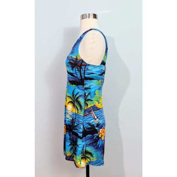 Blue Hawaiian Sunset & Boats Tank Dress - Picture 3 of 6